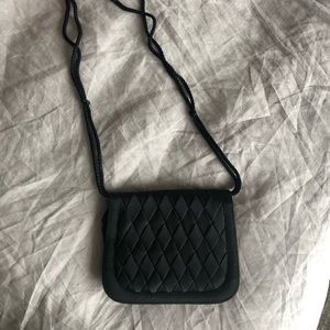 Long strap dressy black purse